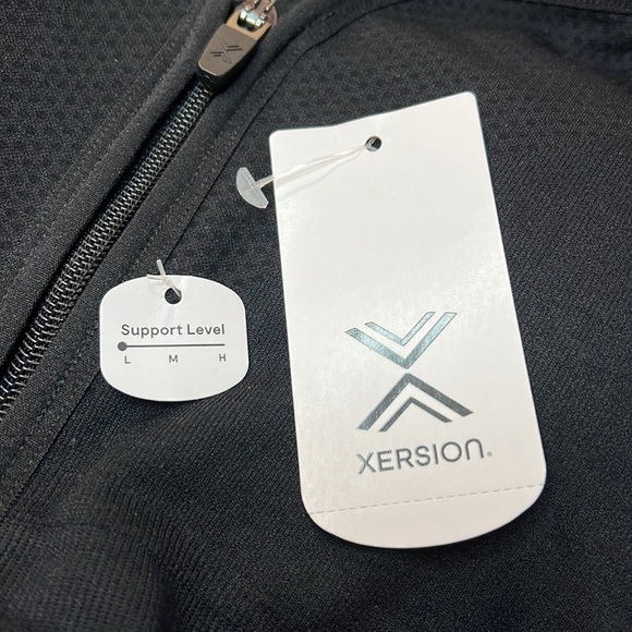 Xersion Sports Bra, Front Zip, Medium Support, Seamless, Black, Size XL, NEW - Picture 2 of 7